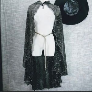 Spiderweb Witch cape hat and snake belt. Like new